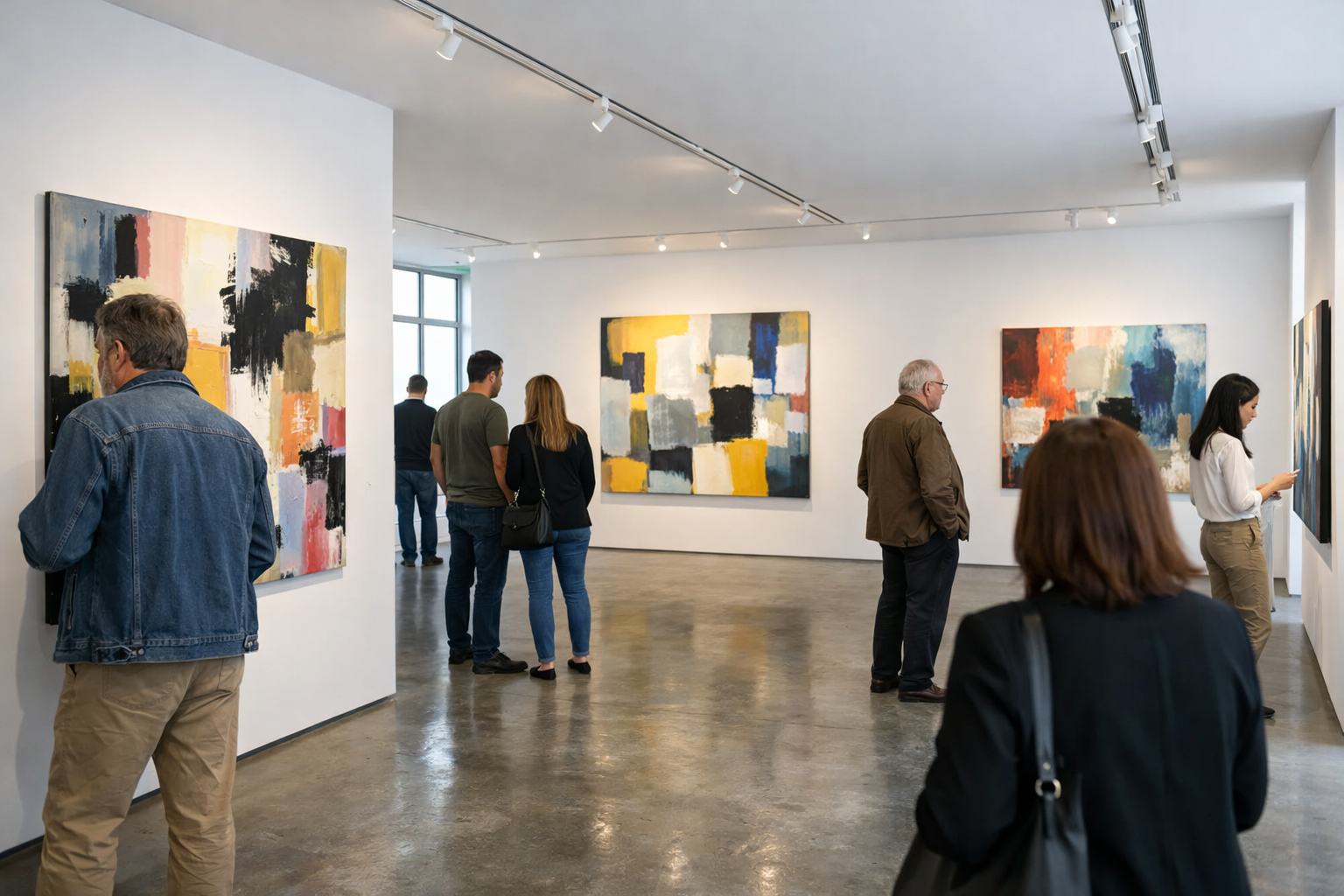 Ankara Çankaya'da modern bir sanat galerisinde çağdaş eser sergisi